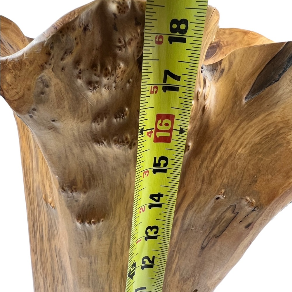 Hand Carved Wooden Vase Birdseye Maple Burl Wood Tree Stump Natural Juniper JK - Picture 8 of 8